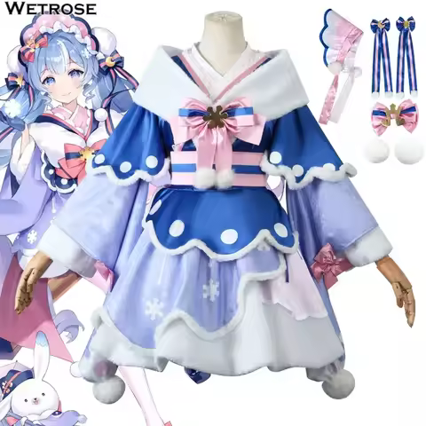 【Wetrose】In Stock Snow Miku 2023 Cosplay Costume Yuki Dress Full Set Wig Halloween Christmas Xmas