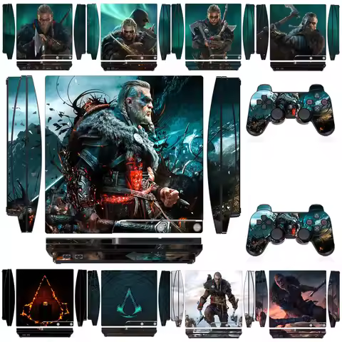 2051 Vinyl Skin Sticker Protector for Sony PS3 Slim PlayStation 3 Slim and 2 controller skins Sticke