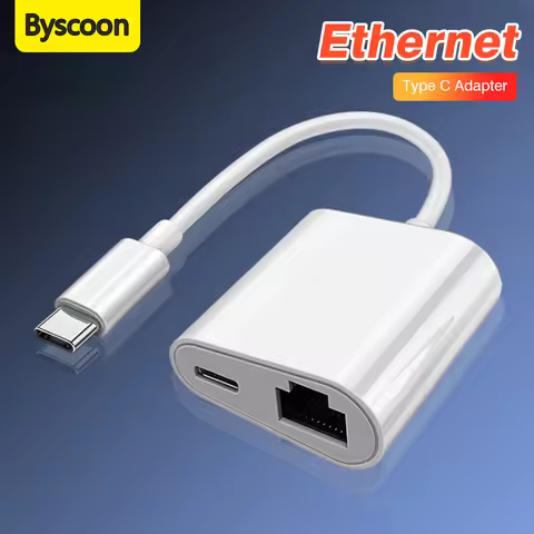 2 In 1 Type C To Ethernet Adapter Rj45 Adapter For Huawei Xiaomi Oppo Apple Laptop To Ethernet Charg