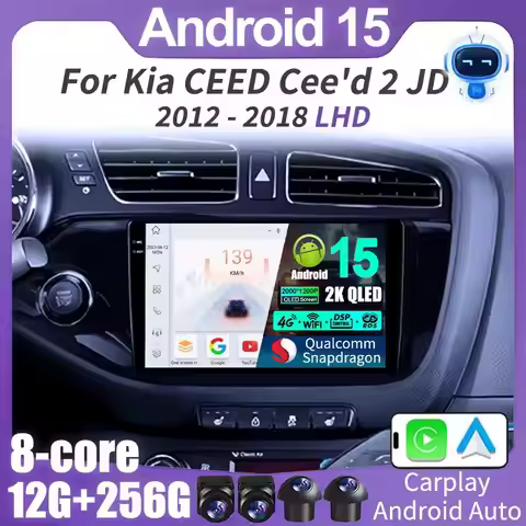 For Kia Ceed Cee'd 2 JD 2012 - 2018 2K QLED Android 15 Car Radio Multimedia Video Player AI Voice Ca