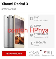 Baterai Rakkipanda BM47 for Xiaomi Redmi 3 - Redmi 3S - Redmi 3 Pro -