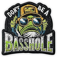 Don't Be a B Hook and Loop Embroidery Patches for Backpacks Hats Vest Dog Harness Bags, Funny Bass S