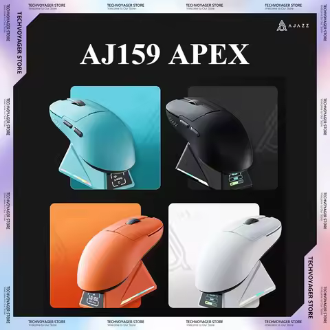 AJAZZ AJ159 APEX Gaming Mouse PAW3950 400mAh Lightweight Charging Base Custom Wireless Tri-Mode Mice