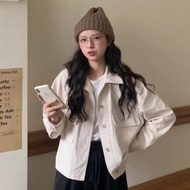 KF - Polo領工裝外套(均碼)(米白色)#K004008213