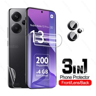 3in1 For Xiaomi Redmi Note 13 Pro+ 5G Front Back Hydrogel Film Not Glass Redmi Note13 Pro Plus Redmi Note 13 4G 5G Note13Pro 13Pro 4G Lens Glass HD Screen Protector