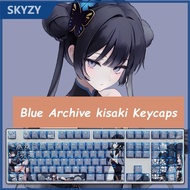 Kisaki Keycaps Cherry Profile Blue Archive Anime PBT Dye Sub Mechanical Keyboard Keycap Set