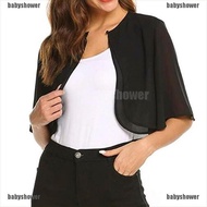 Bolero Cardigan Lengan Pendek Bahan Sifon Tipis untuk Wanita