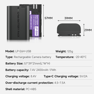 PALO LP E6 LPE6 LP-E6 E6N Battery With USB Type-C interface Fast Charge For Canon EOS 5DS R 5D Mark 