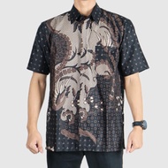 KEMEJA New Batik Sogan Shirt Short Sleeve Hem Batik Men Combination Motif Syp Sogan Bul Suitable For Uniform