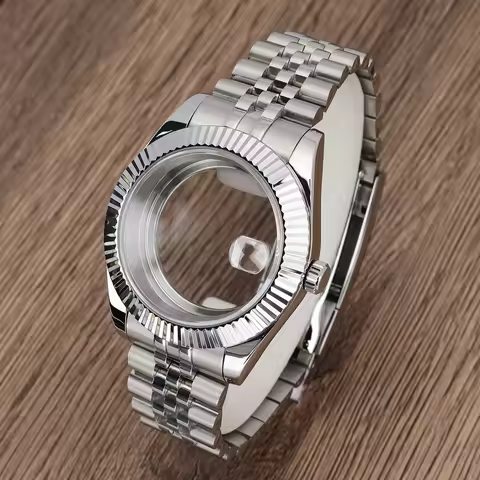 36mm/39mm Watch Nh35 Case Sapphire For DJ SK NH35A NH36 4R 8215 Jubilee Bracelet Folding Buckle With