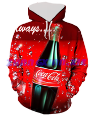 （xzx  31th）  (ALL IN STOCK) Coca-Cola Red Beauty 3D Full Print Unisex Hooded Casual Long Sleeve Hooded Style 15