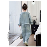 Korea Korea 2026 Girls Korean Version Denim Spring Clothes 2025 Medium Big Children New Style Outer 