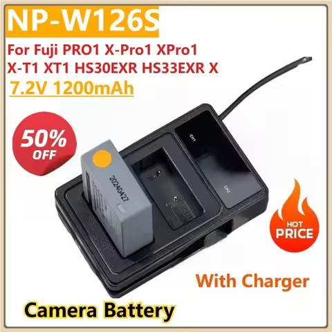 Camera Battery 7.2V 1200mAh NP-W126 NP-W126S And Charger Card Slots for Fuji PRO1 X-Pro1 XPro1 X-T1 