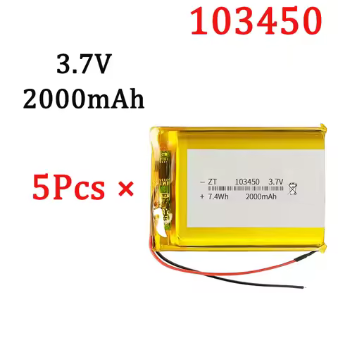 3.7V Battery 2000mAh 5Pcs 3.7V 2000mAh 103450 Polymer Lithium Battery Lithium Ion Battery For Power
