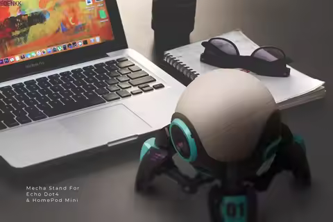 Robot-Shaped Desktop Stand for HomePod Mini & Echo Dot 4th/5th Gen, Cute Space-Saving Holder, Exquis