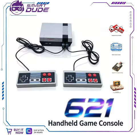 Retro Family Classic Video Game Console HD Output 621 Built-in Games Two Wired Controllers TF Card S