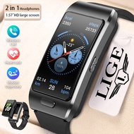 LIGE 2 In 1 TWS Headset Smart Watch Men Women Sports Fitness ECG Heart Rate Smartwatch