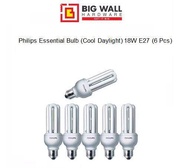 PHILIPS 6 pcs ESSENTIAL BULB CDL/WARM WHITE 18W E27 (Big Wall Hardware)