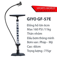 Bơm xe đạp 160psi/11kg đồng hồ cao thân NHÔM hàng Đài Loan GIYO GF-57E
