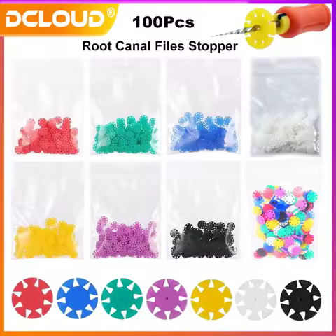 100Pcs Dental Endo File Stoppers Disinfection Root Canal Rotary File Counter Silicone Marking Circle