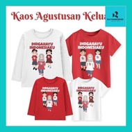 Ray || Kaos Couple Family Agustusan Anak Dan Dewasa Motif Balap Kelereng Warna Merah Putih