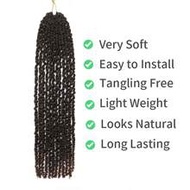 1-6 Packs 12 Strands Pre-Twisted Passion Twist Braiding Hair, 12/18/24 Inches Long Passion Twist Cro