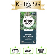 Alter Eco Organic Super Blackout 90% Cocoa Dark Chocolate Bar Keto-Friendly Vegan Gluten Free Keto Diet Snacks