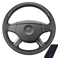 Custom Car Steering Wheel Braid Cover Black Leather 100% Fit For Mercedes Benz W164 M-Class ML350 ML