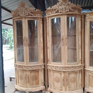 lemari hias ruang tamu almari jati lemari sudut kaca