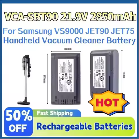 High-Quality New VCA-SBT90 21.9V 2850mAh Rechargeable Battery for Samsung VS9000 JET90 JET75 Handhel