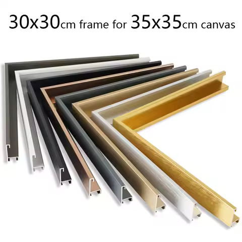 30x30cm Outer Frame For 35x35cm Canvas Painting Gold Aluminum Alloy Oil Painting Frame Wall Art Phot