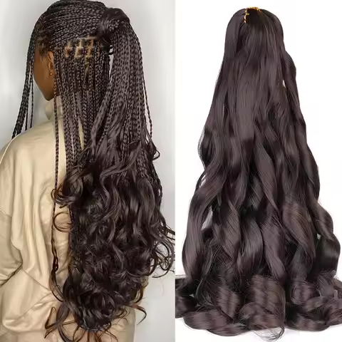 Loose Wavy Spiral Curl Braids Hair Extensions Synthetic Curl Hair French Curls Braiding Hair Pre Str