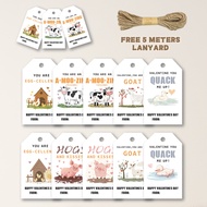 Farm Animal Valentine's Day Tags 40pcs Blox Fruit Sticker Sticker Book DIY Gift Labels With Hemp Rop