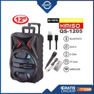SPEAKER BLUETOOTH 12" FREE MIC KARAOKE FM BASS SUPER KIMISO QS 1205