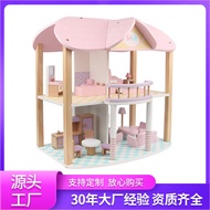 Youlebi Princess Doll House House Villa House House Playing House DIY Education Assembly ของเล่นไม้ 