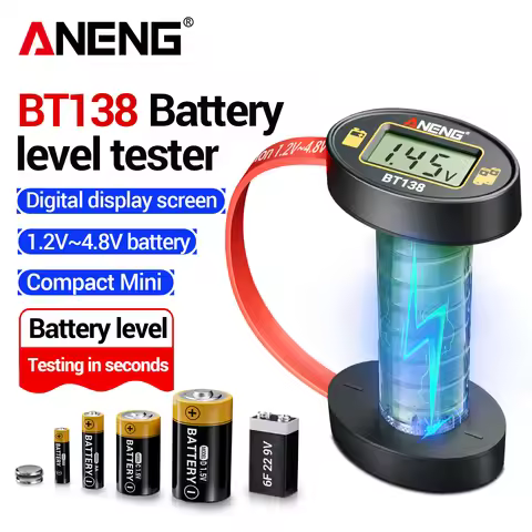 ANENG BT138 Battery Tester 1.2V~4.8V/9V AA AAA Digital Display Lithium Button Cell Capacity Checker 