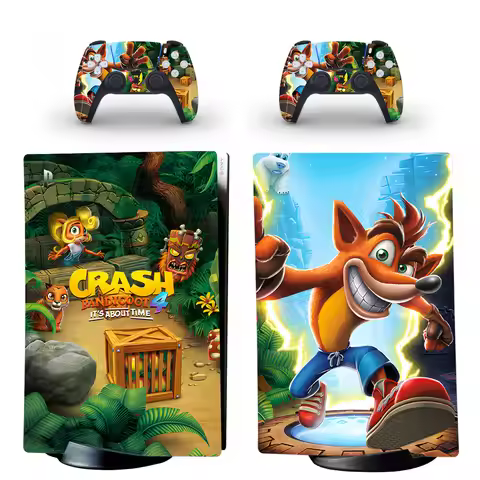 Crash Bandicoot PS5 Digital Skin Sticker Decal Cover for Console and 2 Controllers Vinyl Skins