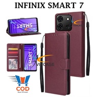 INFINIX SMART 7 FLIP LEATHER CASE PREMIUM - FLIP WALLET CASE LEATHER FOR INFINIX SMART 7 - WALLET CA