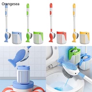 Orangesea Cartoon Whale Toilet Brush Holder Bathroom Toilet Bowl Brush Long Handle Toilet Cleaning T