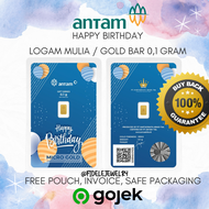 Logam Mulia Antam 01 gram Happy Birthday Ulang Tahun Kado Hadiah Emas 999