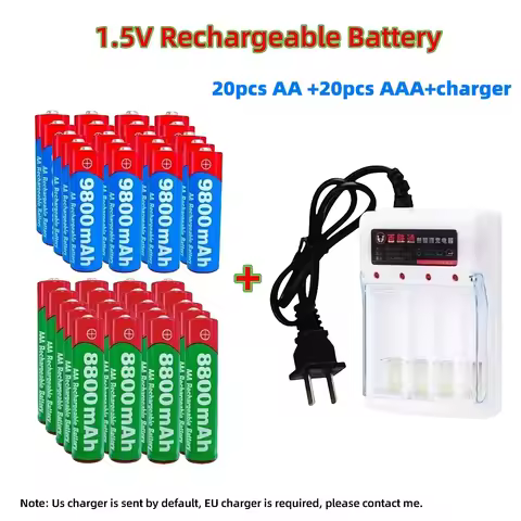 NEW 1.5V AA/AAA Battery 8800mAh/9800mAh Rechargeable Battery AA/AAA Alkalinity Battery for Clocks Mi