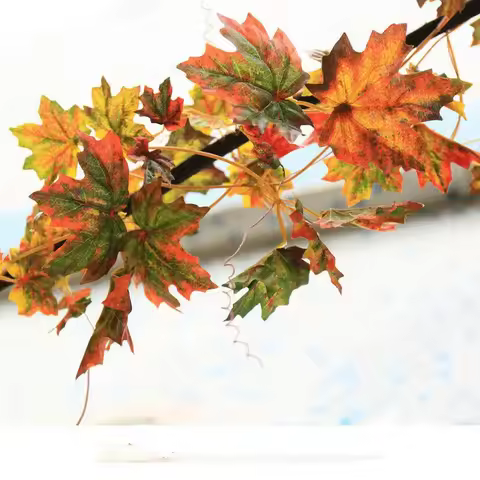 8.8 ft Artificial Hanging Plant Vine Autumn Fall Maple Leave Garland Flower Wall Wedding Home Decora