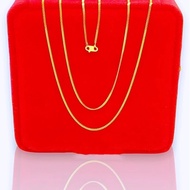 Emas 916 Original Lelong Rantai Leher Emas 375 Panjang Chain Necklace Women Birthday Gift for Women