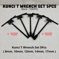 TEKIPO T-Wrench 8mm 10mm 12mm 14mm 17mm | Socket Wrench Repair Type Wrench Socket Wrench T Set Origi