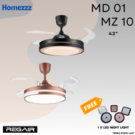 REGAIR MD 01/ BZ10 DC 42 Inch Ceiling Fan (16 Speeds)  with Led Light