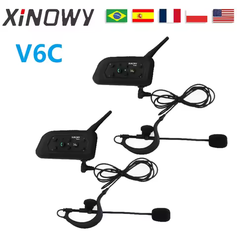 XINOWY V6C 1200M Referee Intercom Headsets 2-6 Group Bluetooth Communication between Soccer Handball