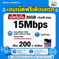 (เล่นฟรีเดือนแรก) ซิมเทพ DTAC เล่นเน็ตไม่อั้น ความเร็ว 8Mbps 15Mbps 30Mbps (พร้อมใช้ฟรี Dtac wifi ma