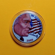 COLORED COIN 5 Cent USA 2005 - Thomas Jefferson (two sides)