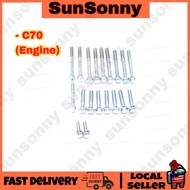 HONDA C70 C 70 CRANKCASE FULL ENGINE COVER SCREW COMPLETE SET / ENGINE COVER BOLT COMPLETE SET