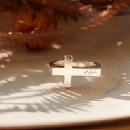 純銀手工十字架戒指